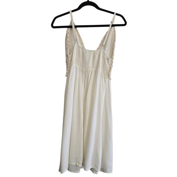 Goa Japna Babydoll Sundress Beachwear M Cream Crochet Lightweight Made in India - Picture 2 of 8